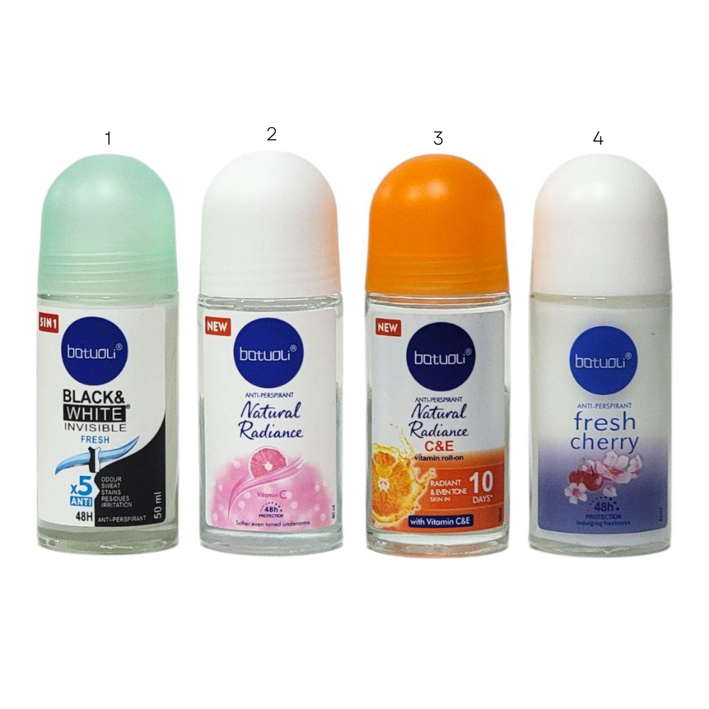 DESODORANTE PARA MUJERES ANTITRANSPIRANTE EN ROLL-ON 50ML, DUPE DE NIVEA, CON ESENCIA DE LECHE QUE REPONE, PROTEGE Y EMBELLECE LA PIEL DE LAS AXILAS, EFECTO HIDRATANTE DURADERO 48H BATOULI