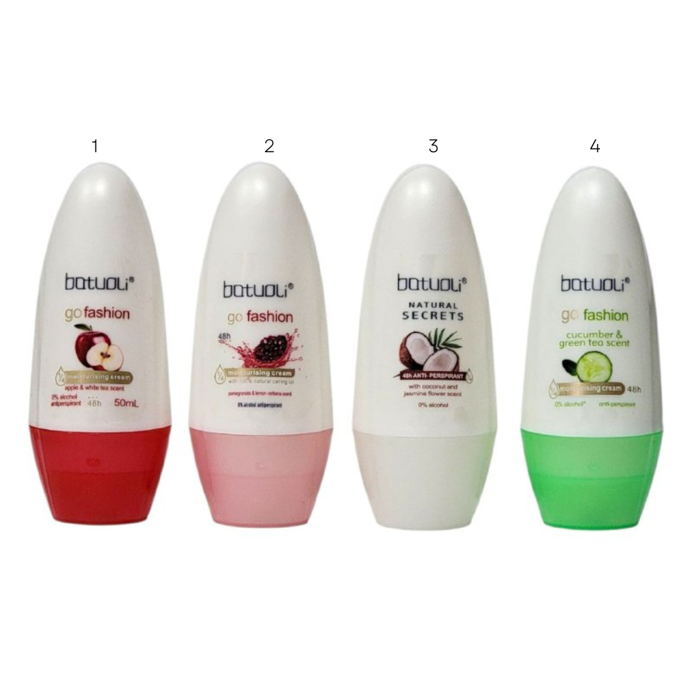 DESODORANTE ANTITRANSPIRANTE ROLL-ON CON FORMULA DOBLE ACTIVO Y PROTECCION DE 48 HORAS BATUOLI