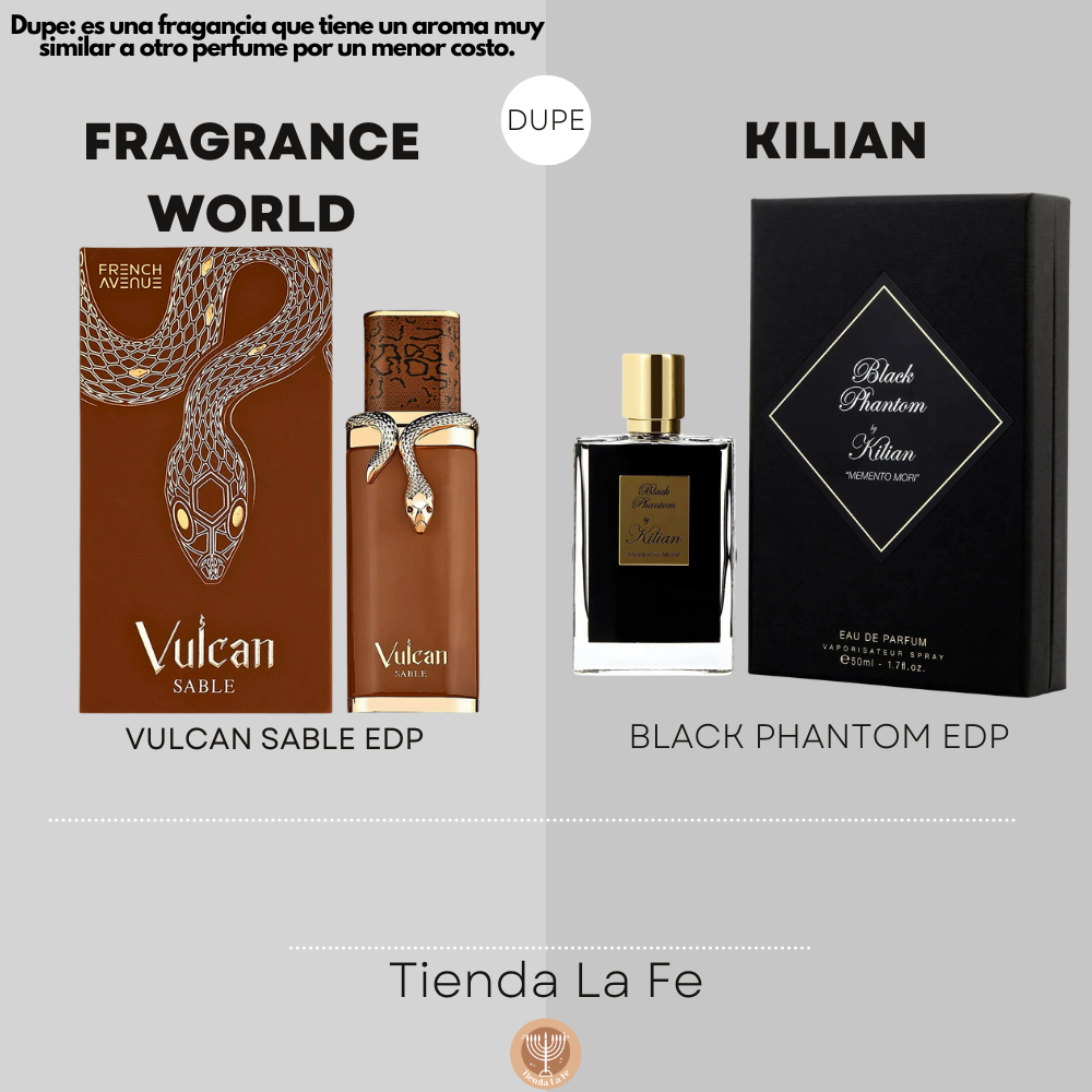 FRAGRANCE WORLD FRENCH AVENUE VULCAN SABLE EDP 100ML (U) (DUPE KILIAN BLACK PHANTOM EDP)