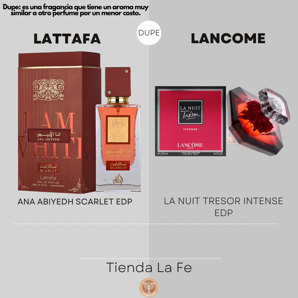 LATTAFA ANA ABIYEDH SCARLET EDP 60ML (M) (DUPE LANCOME LA NUIT TRESOR INTENSE EDP)