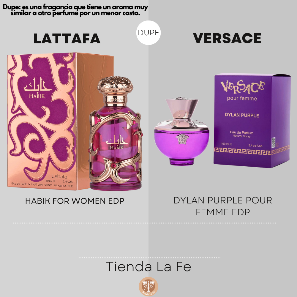 LATTAFA HABIK FOR WOMEN EDP 100ML (M) (DUPE VERSACE DYLAN PURPLE POUR FEMME EDP)
