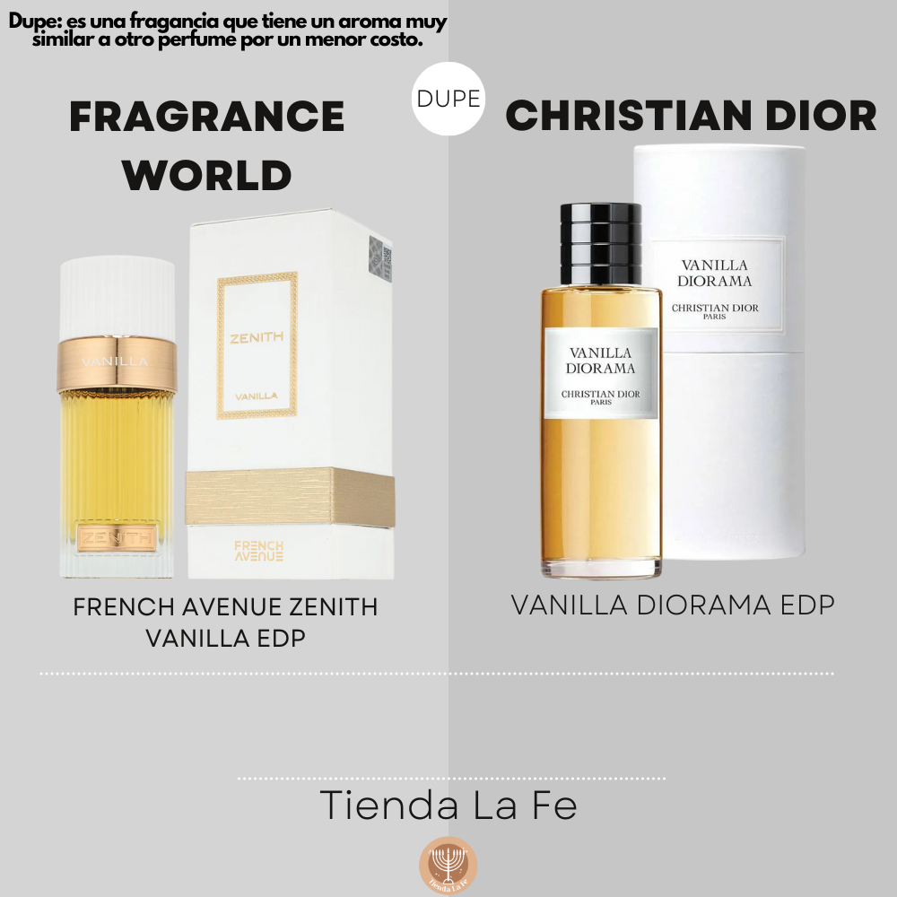 FRAGRANCE WORLD FRENCH AVENUE ZENITH VANILLA EDP 100ML (M) (DUPE CHRISTIAN DIOR VANILLA DIORAMA EDP)