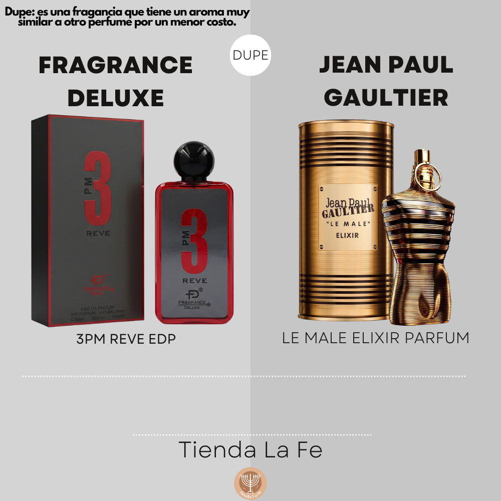 FRAGRANCE DELUXE 3PM REVE EDP 100ML (H) (DUPE JEAN PAUL GAULTIER LE MALE ELIXIR PARFUM)