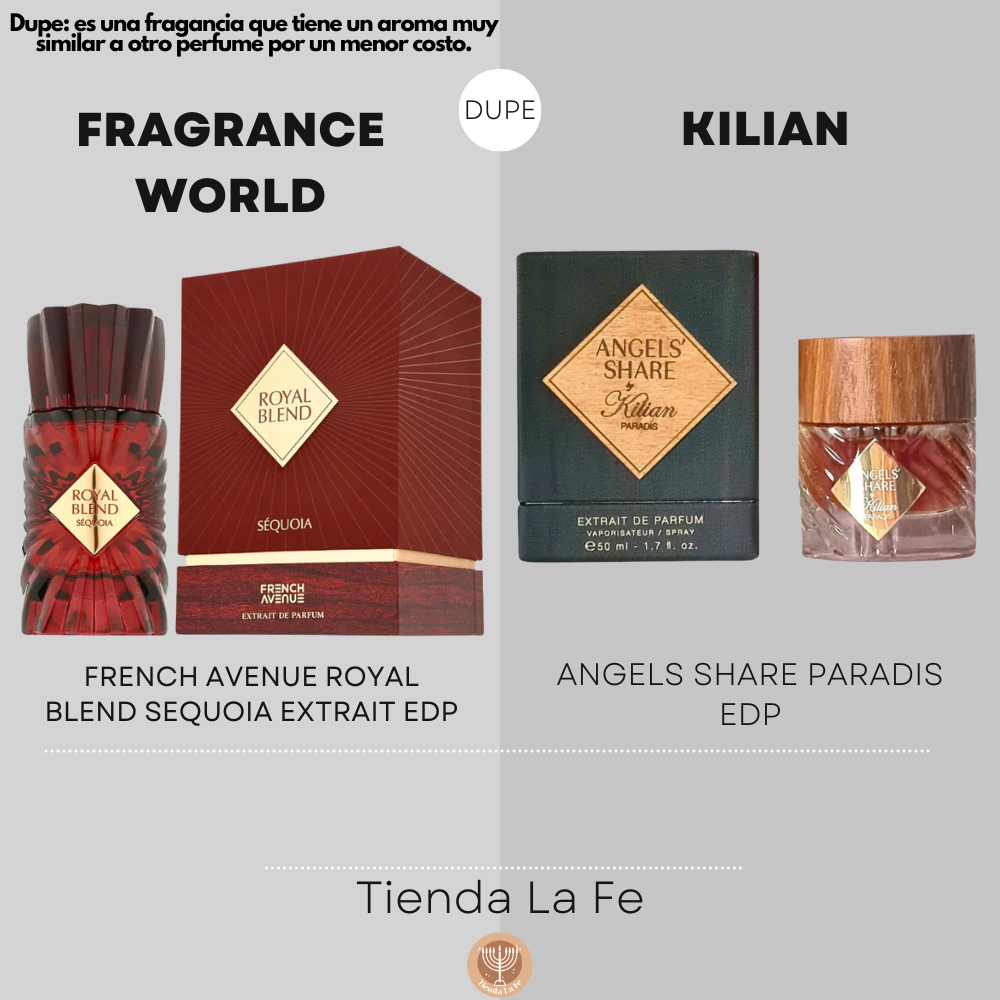 FRAGRANCE WORLD FRENCH AVENUE ROYAL BLEND SEQUOIA EXTRAIT EDP 100ML (U) (DUPE KILIAN ANGELS SHARE PARADIS EDP)