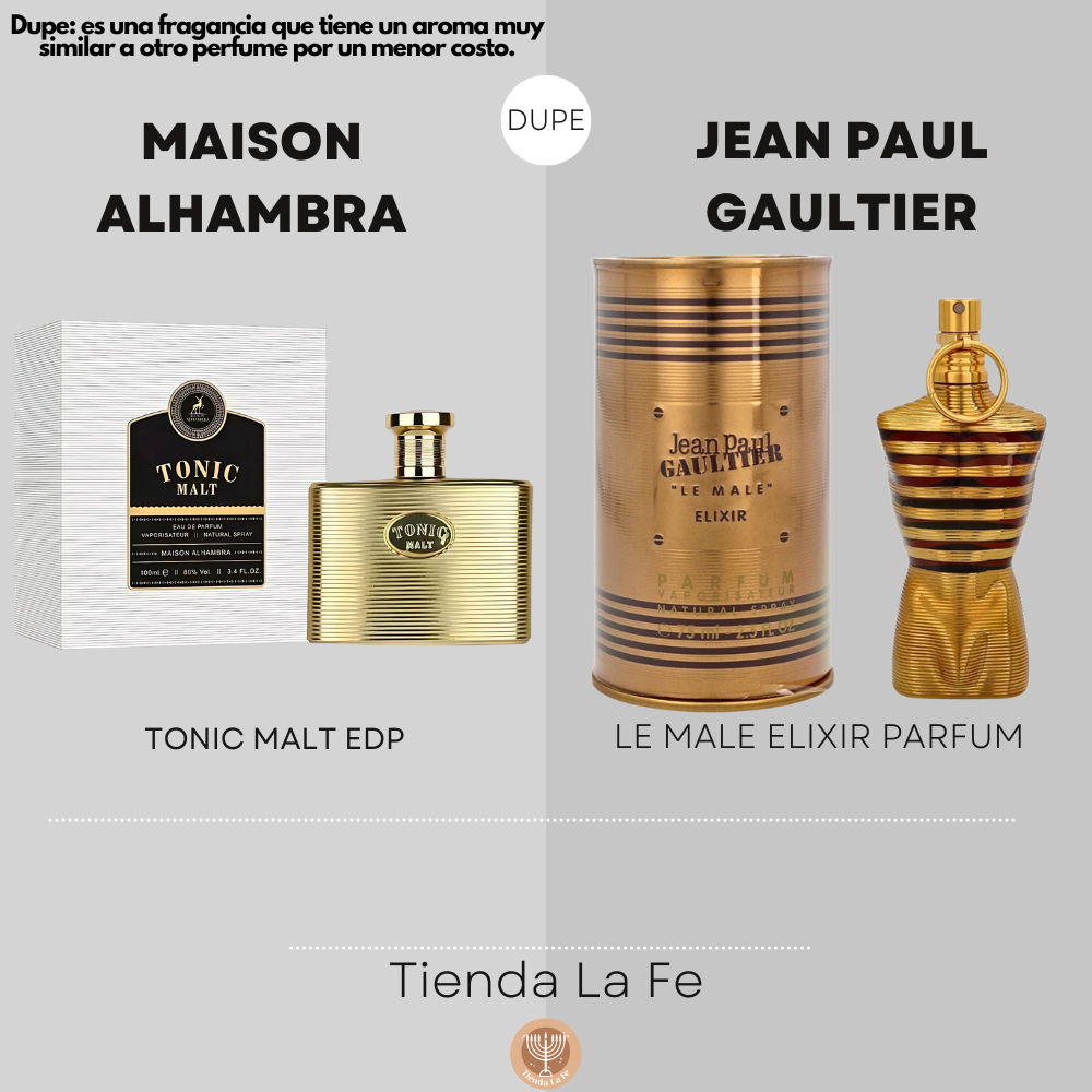 MAISON ALHAMBRA TONIC MALT EDP 100ML (H) (DUPE JEAN PAUL GAULTIER LE MALE ELIXIR PARFUM)