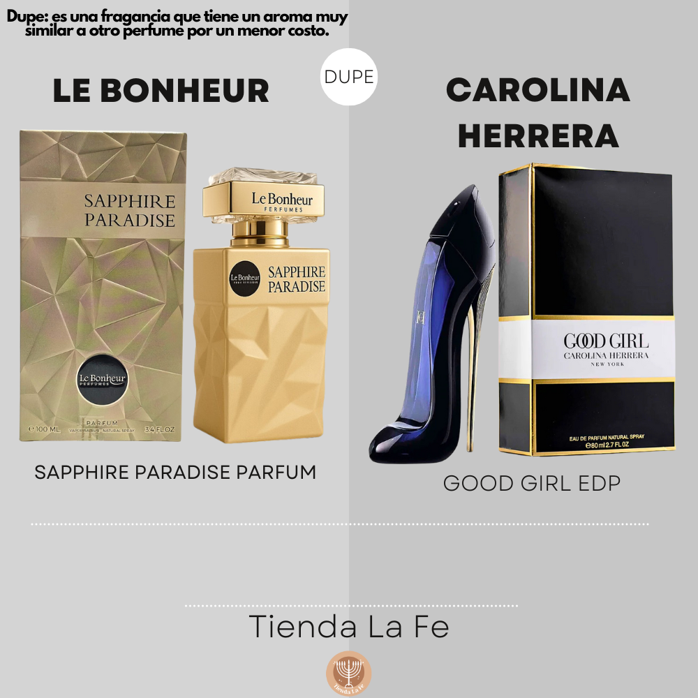 LE BONHEUR SAPPHIRE PARADISE PARFUM 100ML (M) (DUPE CAROLINA HERRERA GOOD GIRL EDP)