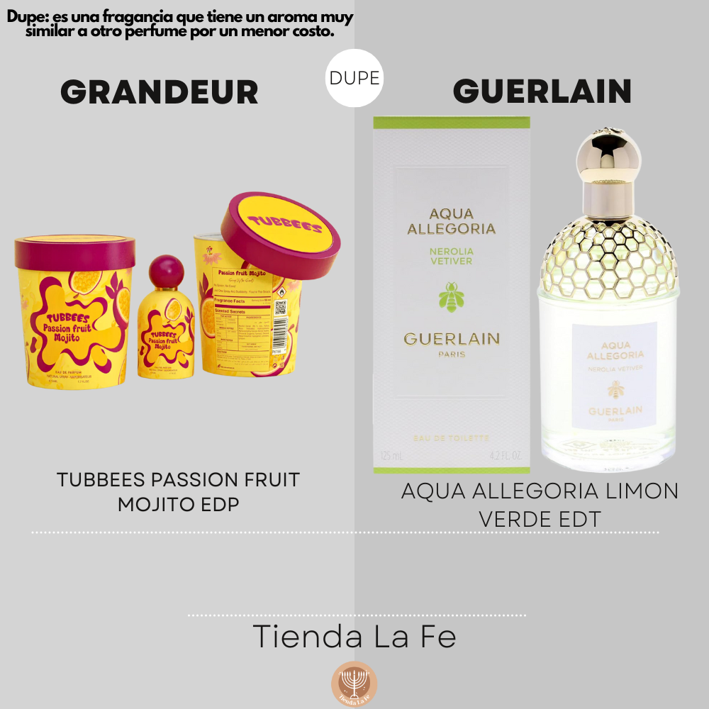 GRANDEUR TUBBEES PASSION FRUIT MOJITO EDP 50ML (M) (DUPE GUERLAIN AQUA ALLEGORIA LIMON VERDE EDT)