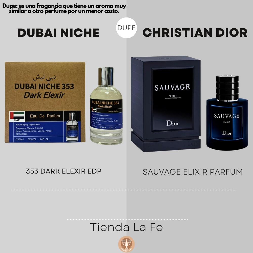 DUBAI NICHE 353 DARK ELEXIR EDP 100ML (H) (DUPE CHRISTIAN DIOR SAUVAGE ELIXIR PARFUM)