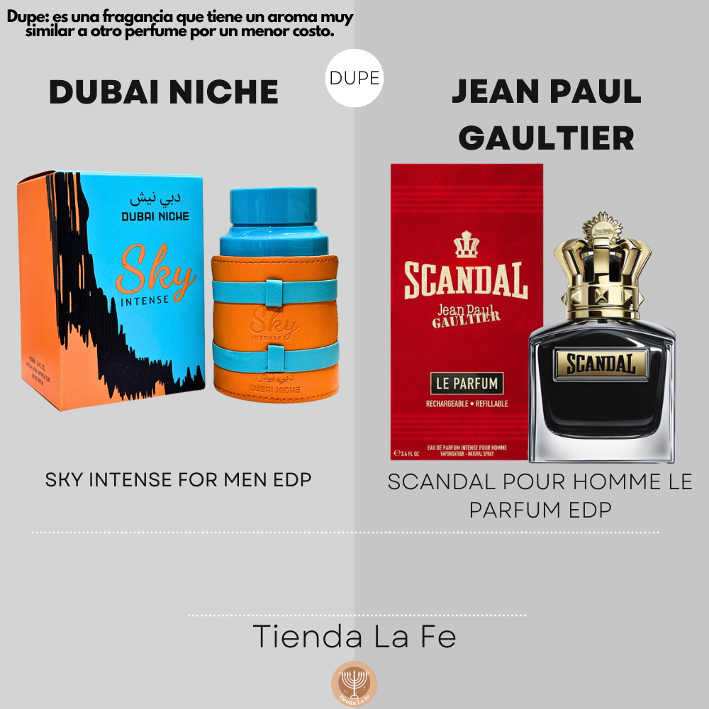 DUBAI NICHE SKY INTENSE FOR MEN EDP 100ML (H) (DUPE JEAN PAUL GAULTIER SCANDAL POUR HOMME LE PARFUM EDP)
