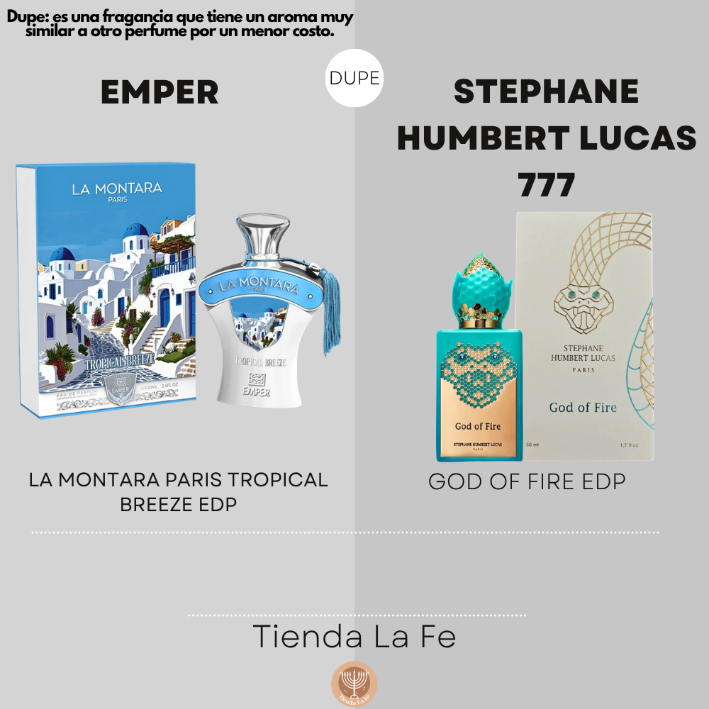 EMPER LA MONTARA PARIS TROPICAL BREEZE EDP 100ML (M) (DUPE STEPHANE HUMBERT LUCAS 777 GOD OF FIRE EDP)