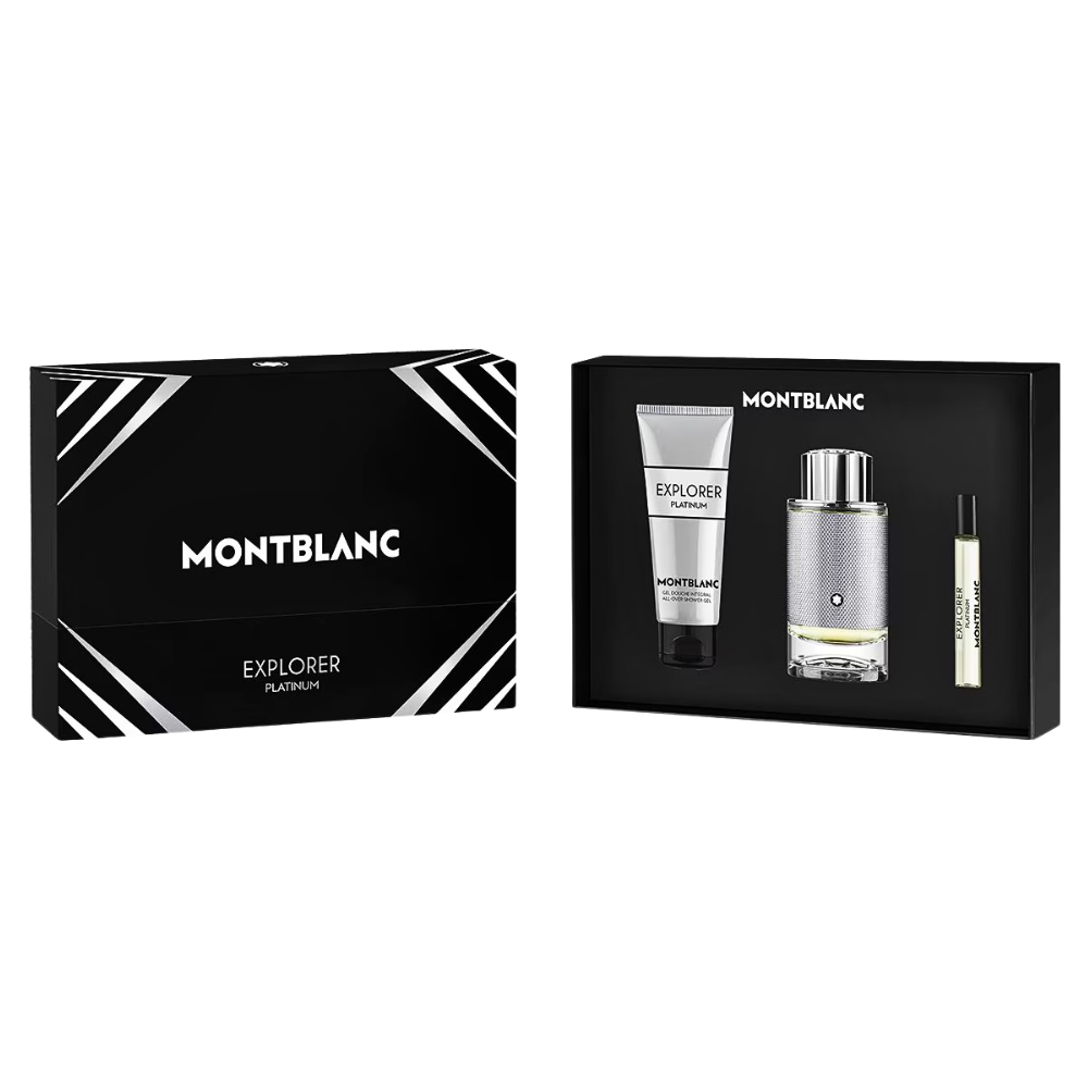 SET MONT BLANC EXPLORER PLATINUM EDP 100ML, EDP 7.5ML, SHOWER GEL 100ML (H)