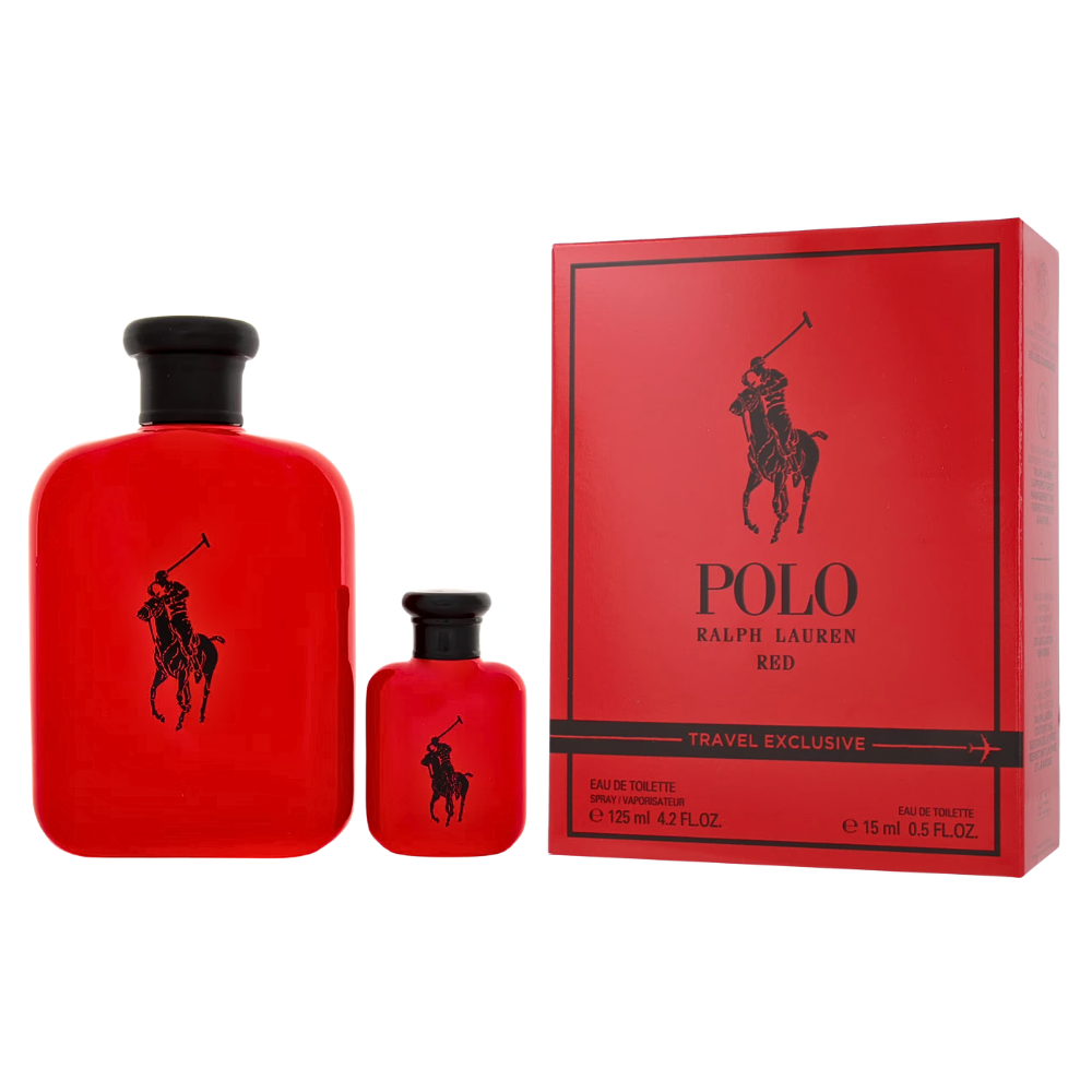 SET RALPH LAUREN POLO RED TRAVEL EXCLUSIVE EDT 125ML, EDT 15ML (H)