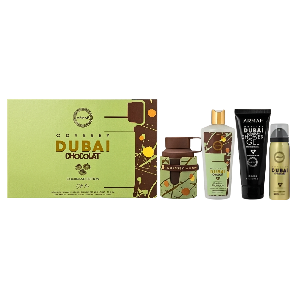 SET ARMAF ODYSSEY DUBAI CHOCOLAT GIFT EDP 100ML, SHAMPOO 250ML, SHOWER GEL 100ML, BODY SPRAY 50ML (U)
