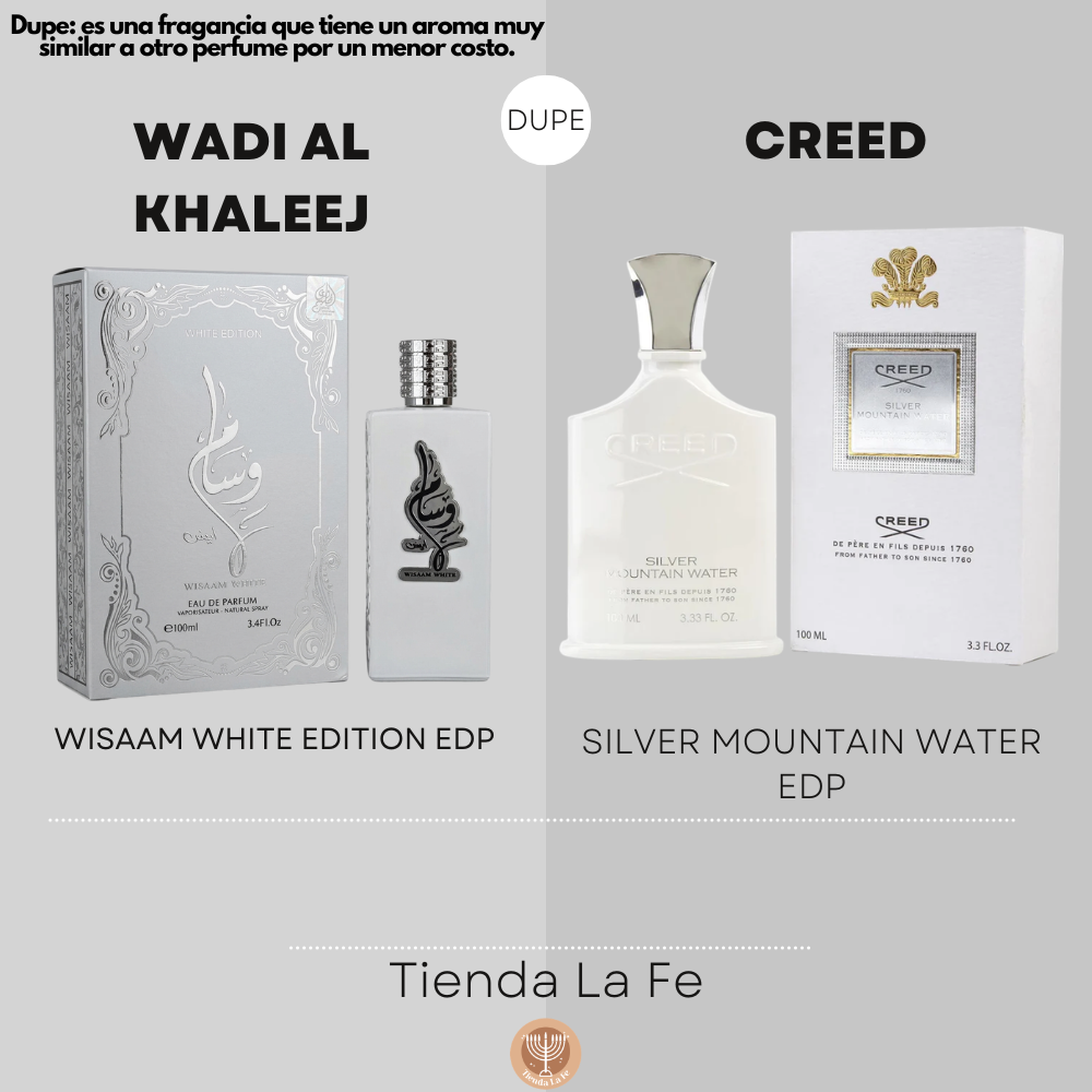 WADI AL KHALEEJ WISAAM WHITE EDITION EDP 100ML (U) (DUPE CREED SILVER MOUNTAIN WATER EDP)