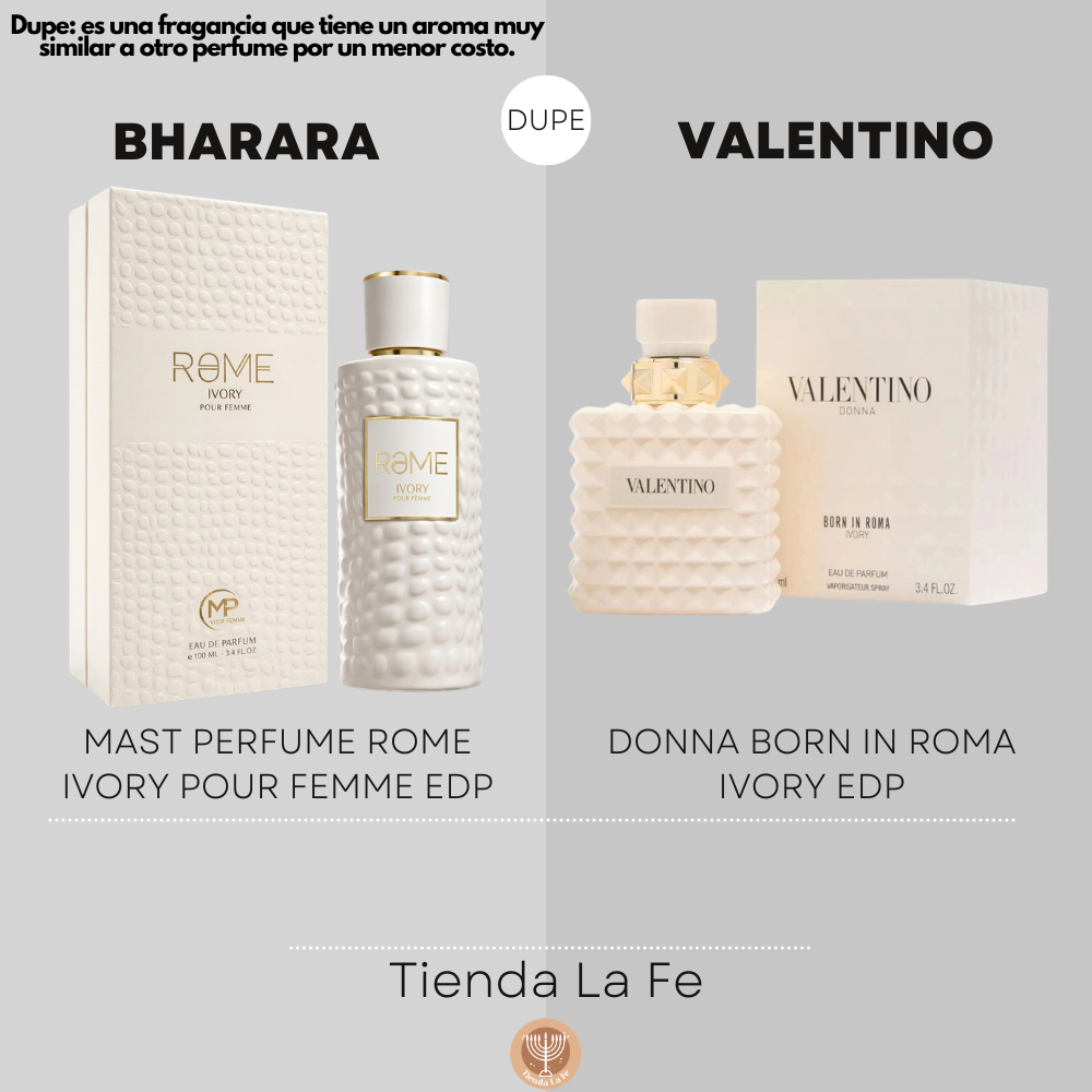 BHARARA MAST PERFUME ROME IVORY POUR FEMME EDP 100ML (M) (DUPE VALENTINO DONNA BORN IN ROMA IVORY EDP)