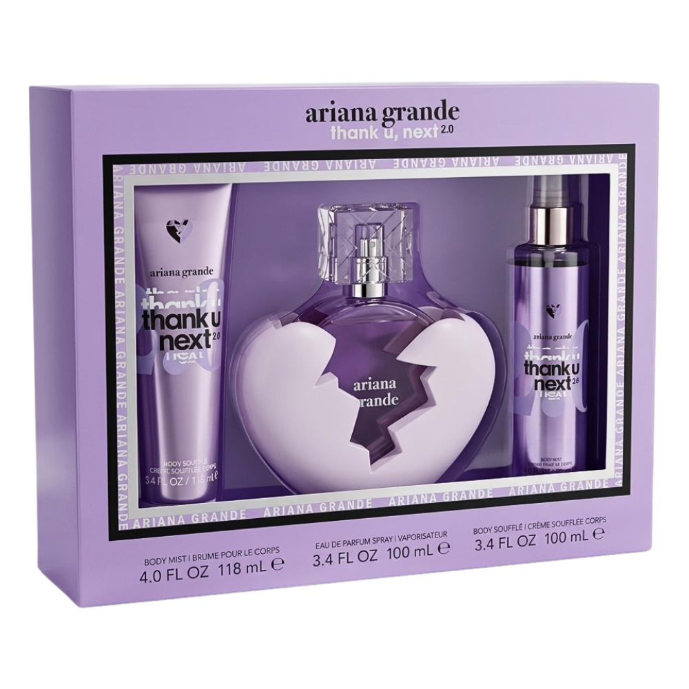 SET ARIANA GRANDE THANK U NEXT 2.0 EDP 100ML, BODY MIST 118ML, BODY LOTION 100ML (M)
