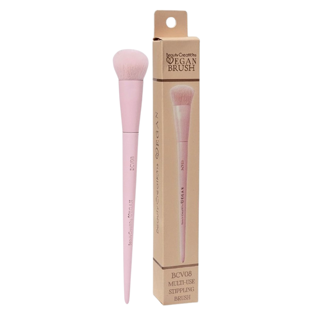 BROCHA DE MAQUILLAJE VEGANA MULTIUSOS CON TECNOLOGIA DE CUÑA BEAUTY CREATIONS