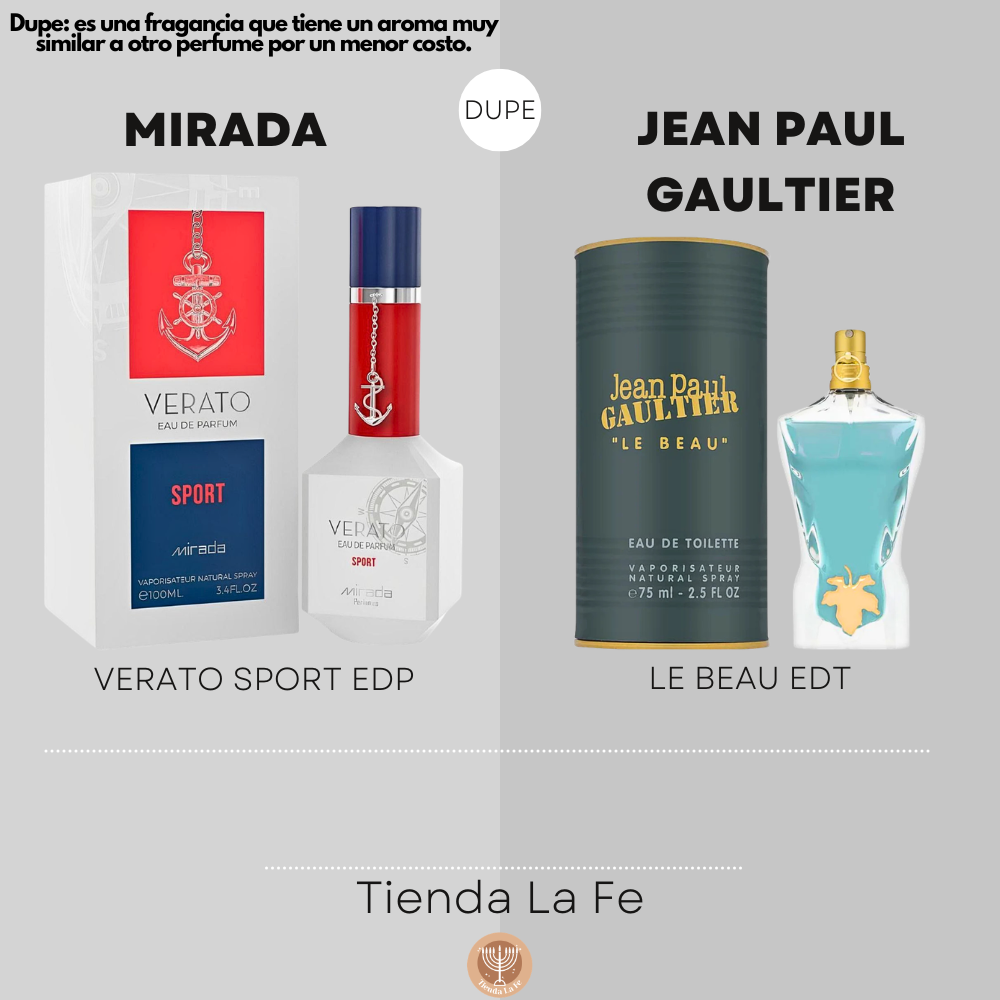 MIRADA VERATO SPORT EDP 100ML (H) (DUPE JEAN PAUL GAULTIER LE BEAU EDT)