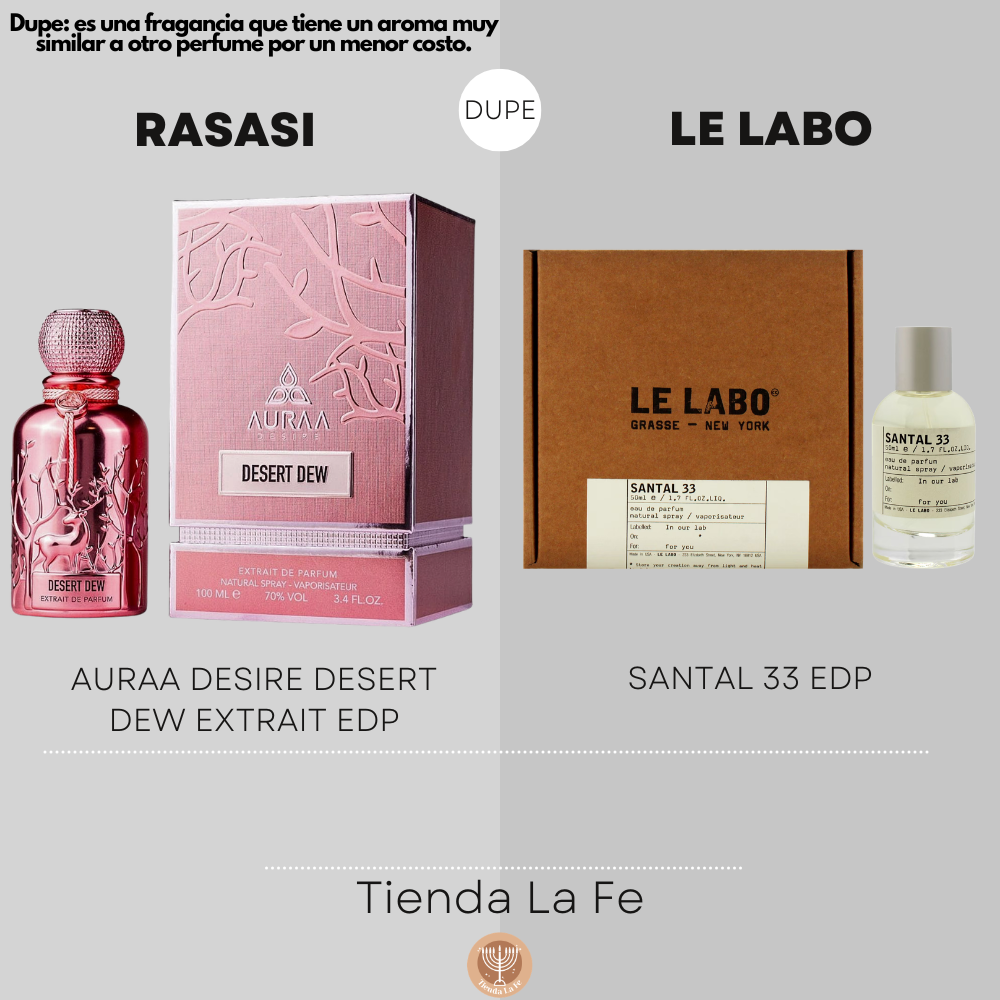 RASASI AURAA DESIRE DESERT DEW EXTRAIT EDP 100ML (U) (DUPE LE LABO SANTAL 33 EDP)