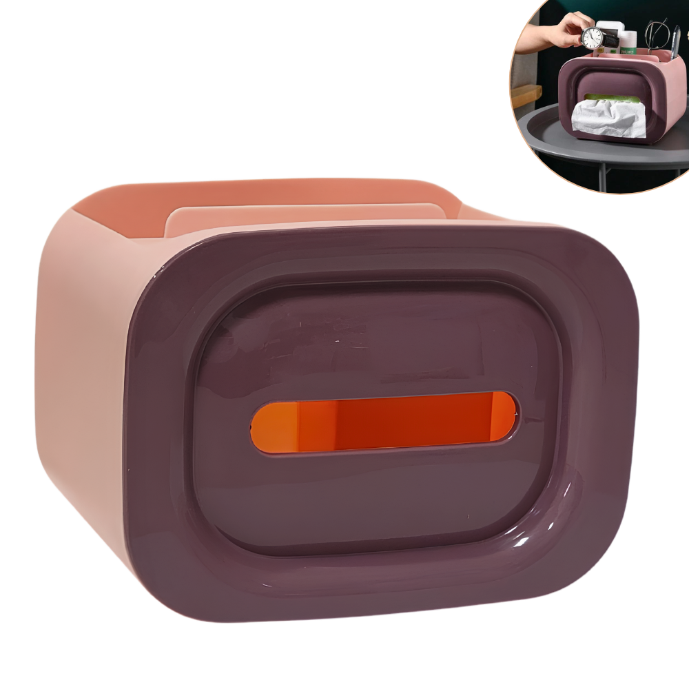 CAJA DE ALMACENAMIENTO ESTILO SERVILLETERO O PAÑUELOS FACIALES Y ORGANIZADOR DE OBJETOS