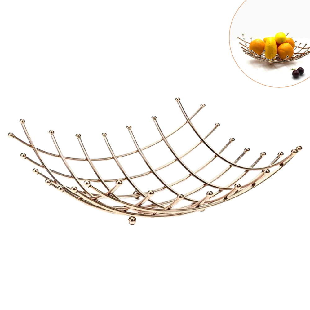 ESTANTE FRUTERO ORGANIZADOR METALICO DORADO