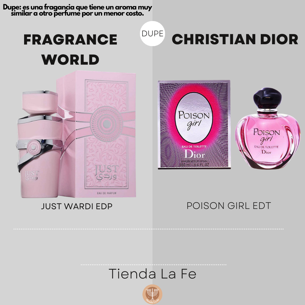 FRAGRANCE WORLD JUST WARDI EDP 100ML (M) (DUPE CHRISTIAN DIOR POISON GIRL EDT)