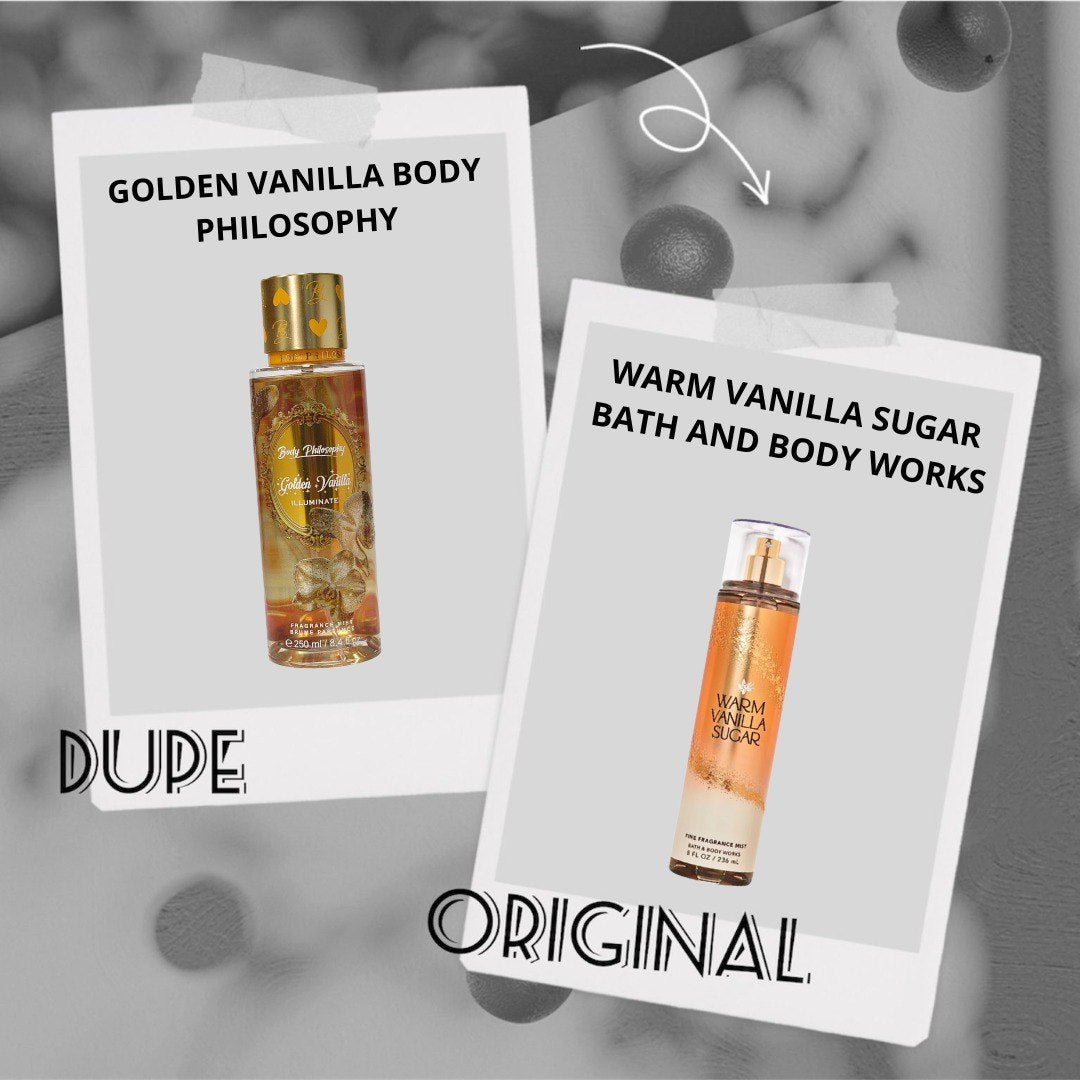 SPLASH BODY PHILOSOPHY GOLDEN VANILLA ILLUMINATE 250ML (M) (DUPE WARM VANILLA SUGAR BATH & BODY WORKS)