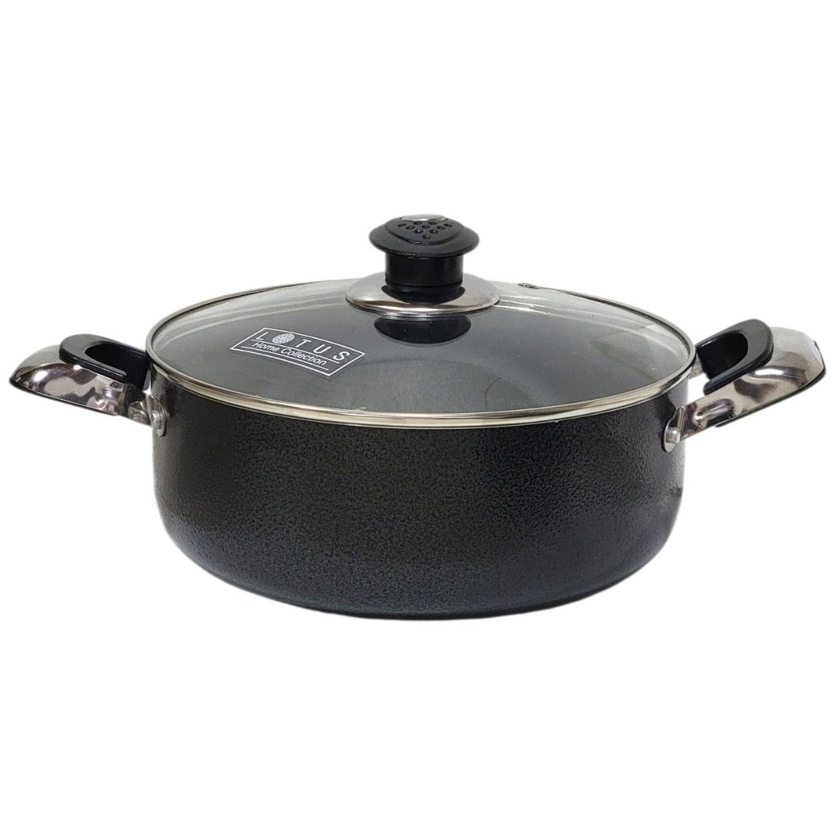 OLLA ANTIADHERENTE DE ALUMINIO FORJADO CON TAPA DE VIDRIO LOTUS 22CM