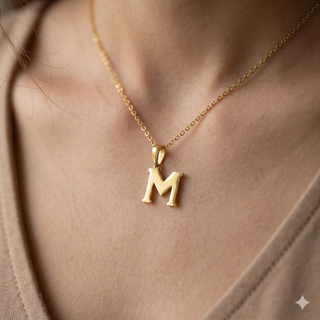 DIJE DE ORO 10K CON LETRA M 1.5CM PESO: 1.3G