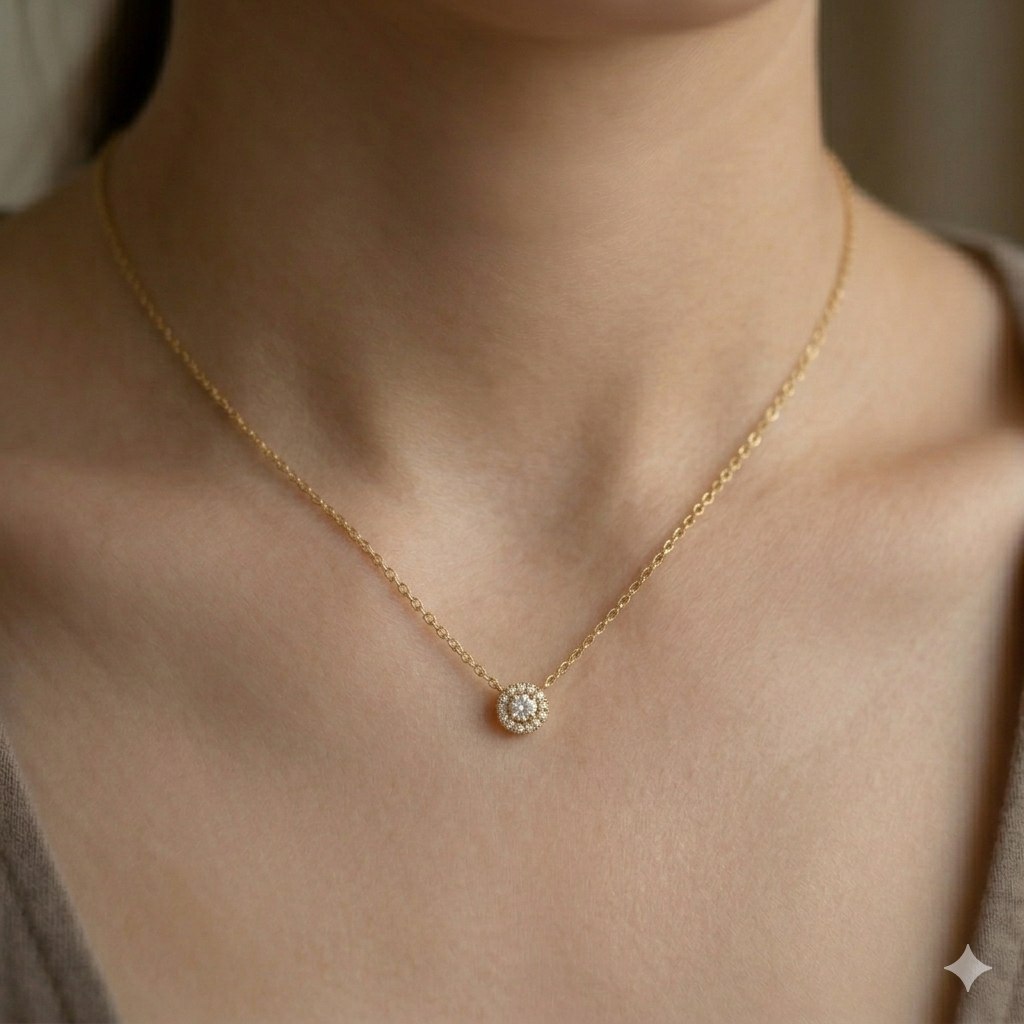 DIJE DE ORO 10K EN FORMA CIRCULAR CON GEMAS 22CM PESO: 1.6G