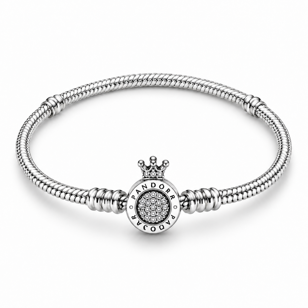PULSERA PANDORA CON CORONA PANDORA DE PLATA 9.25 PESO: 13.6G