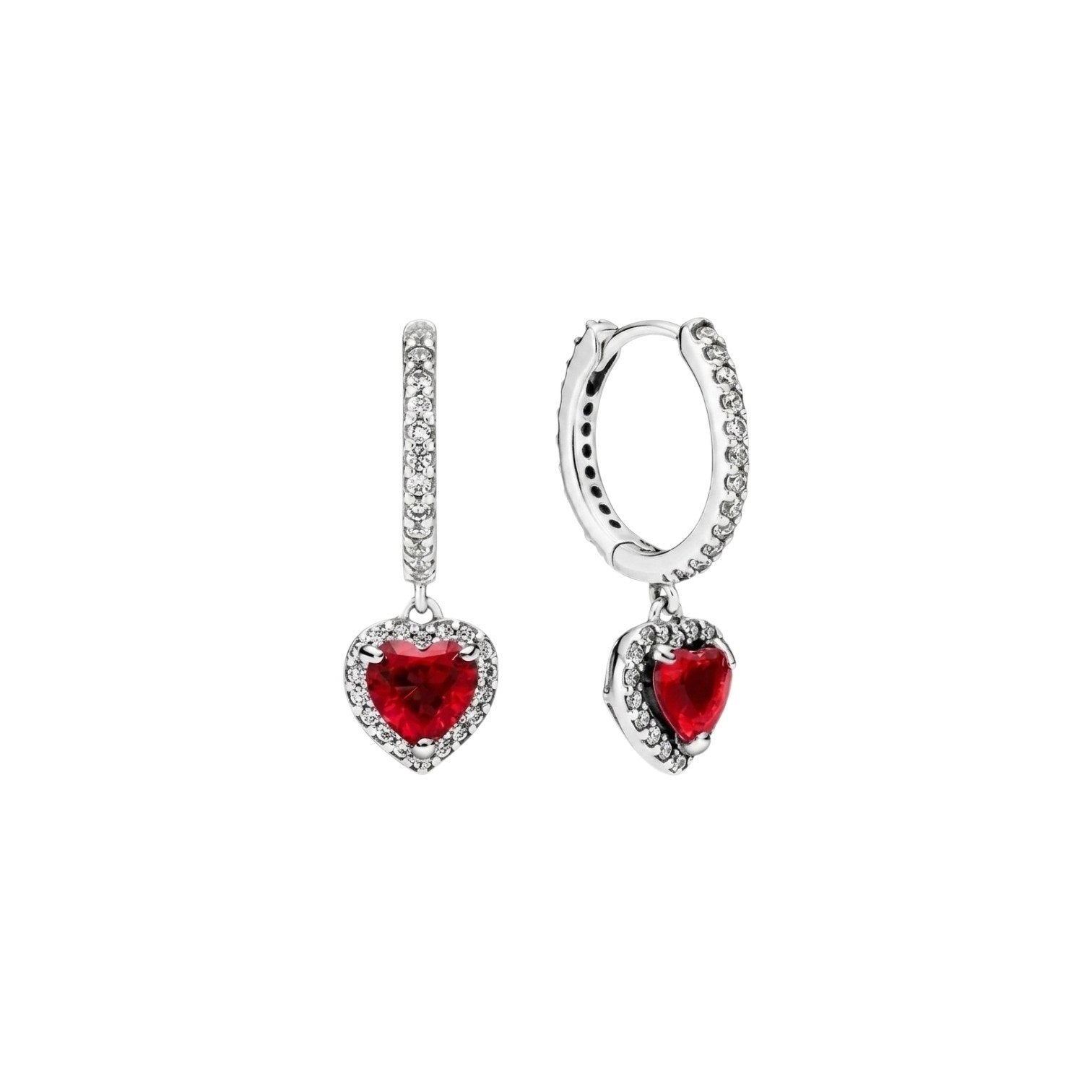 ARGOLLA PANDORA DE PLATA 9.25 DE CORAZON COLOR ROJO PESO 4.3G