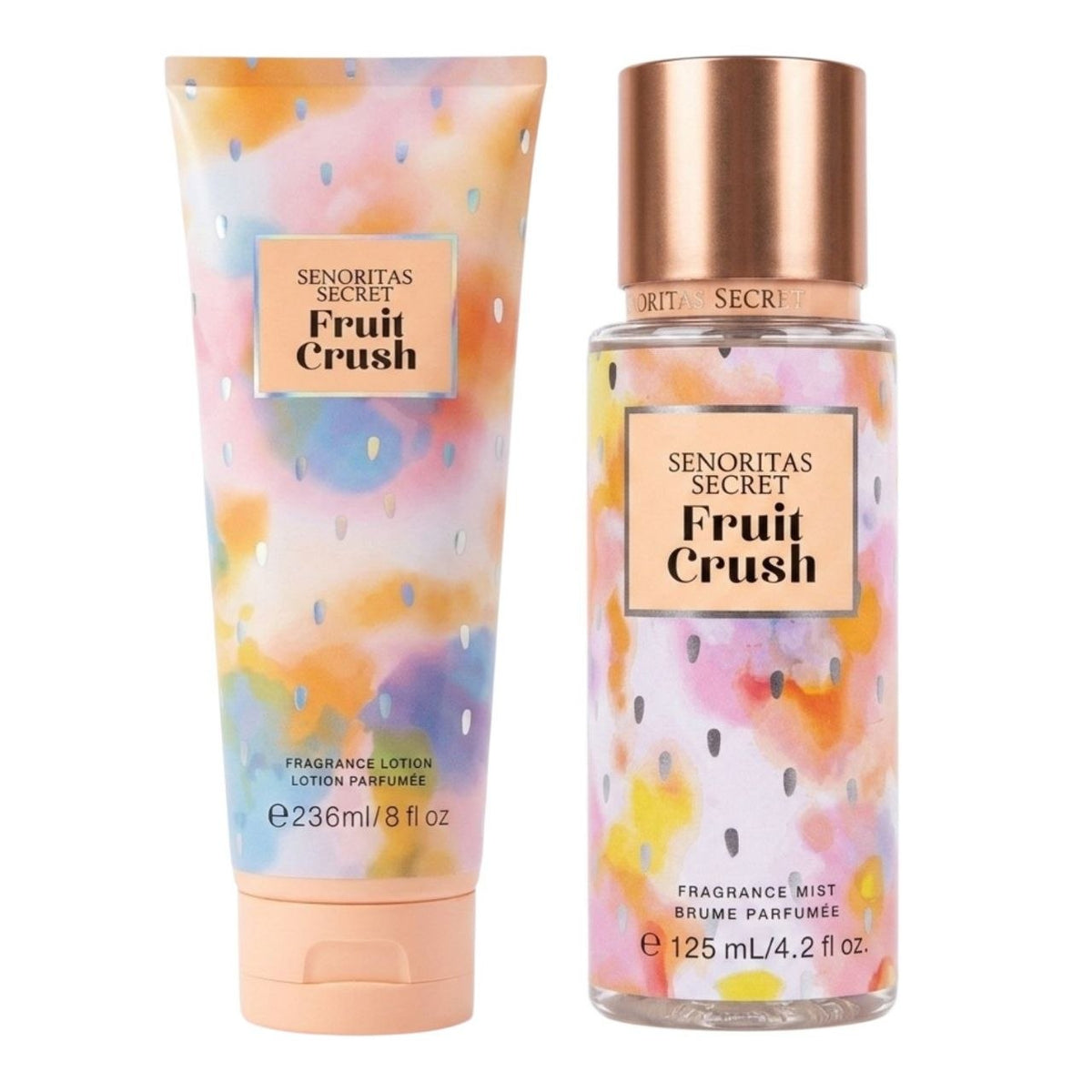 SET SENORITAS SECRET FRUIT CRUSH SPLASH 125ML Y CREMA CORPORAL 125ML (M) (AROMA SIMILAR A VICTORIAS SECRET FRUIT CRUSH)