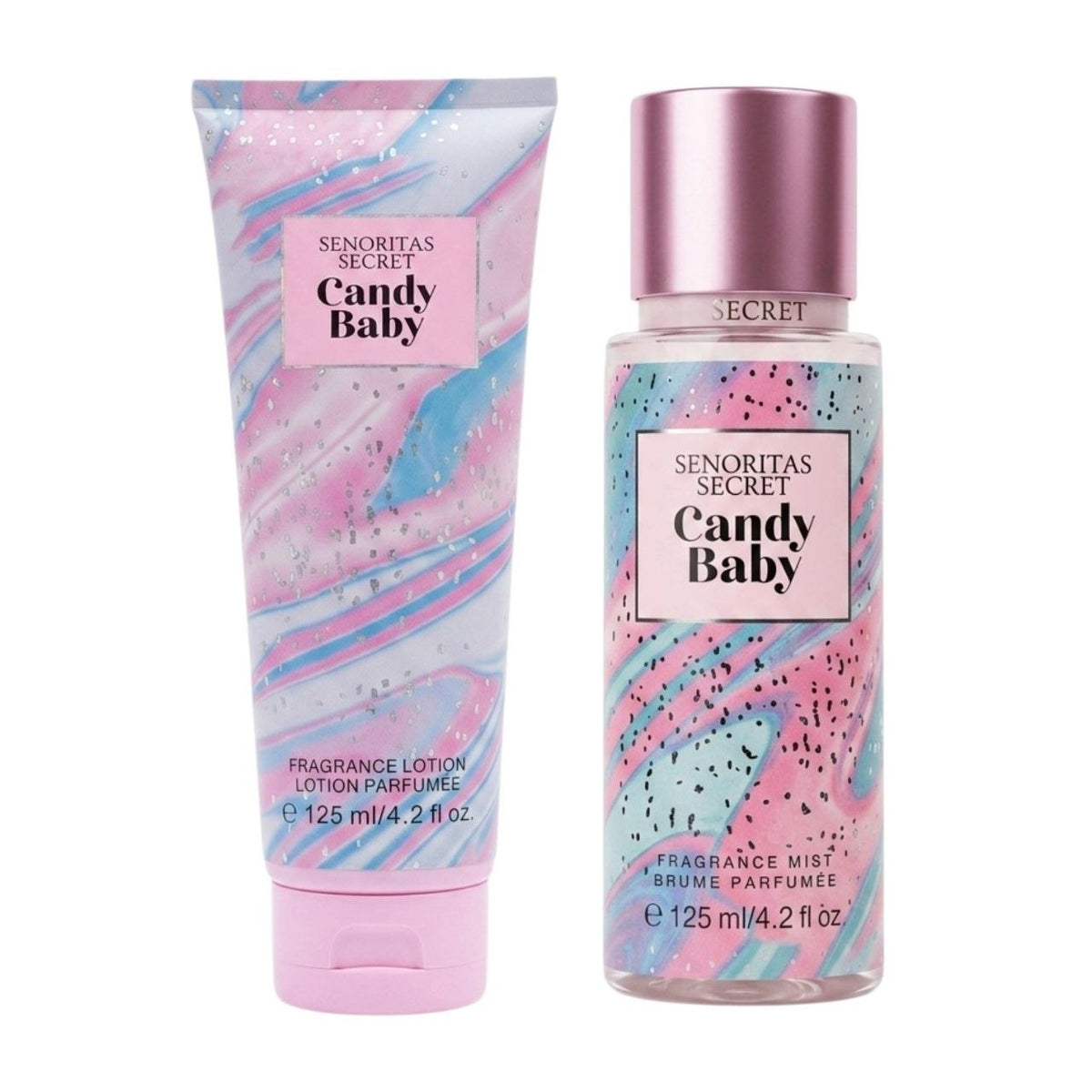 SET SENORITAS SECRET CANDY BABY SPLASH 125ML Y CREMA CORPORAL 125ML (M) (AROMA SIMILAR A VICTORIAS SECRET CANDY BABY)
