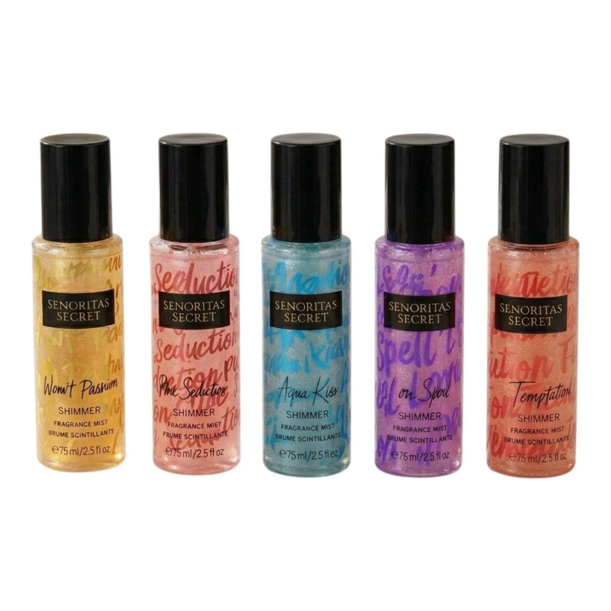 SET DE SPLASH SENORITAS SECRET 75MLX5 (M) (AROMA SIMILAR A VICTORIAS SECRET)