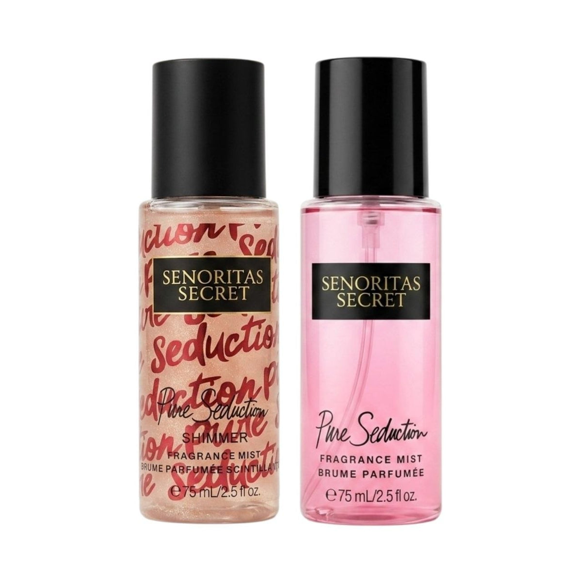 SET MINI SENORITAS SECRET PURE SEDUCTION SPLASH 75ML SHIMMER 75ML (M) (AROMA SIMILAR A VICTORIAS SECRET PURE SEDUCTION)