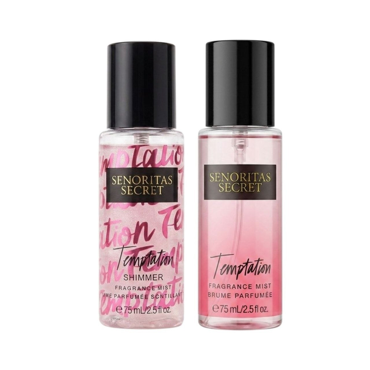 SET MINI SENORITAS SECRET TEMPTATION SPLASH 75ML SHIMMER 75ML (M) (AROMA SIMILAR A VICTORIAS SECRET TEMPTATION)