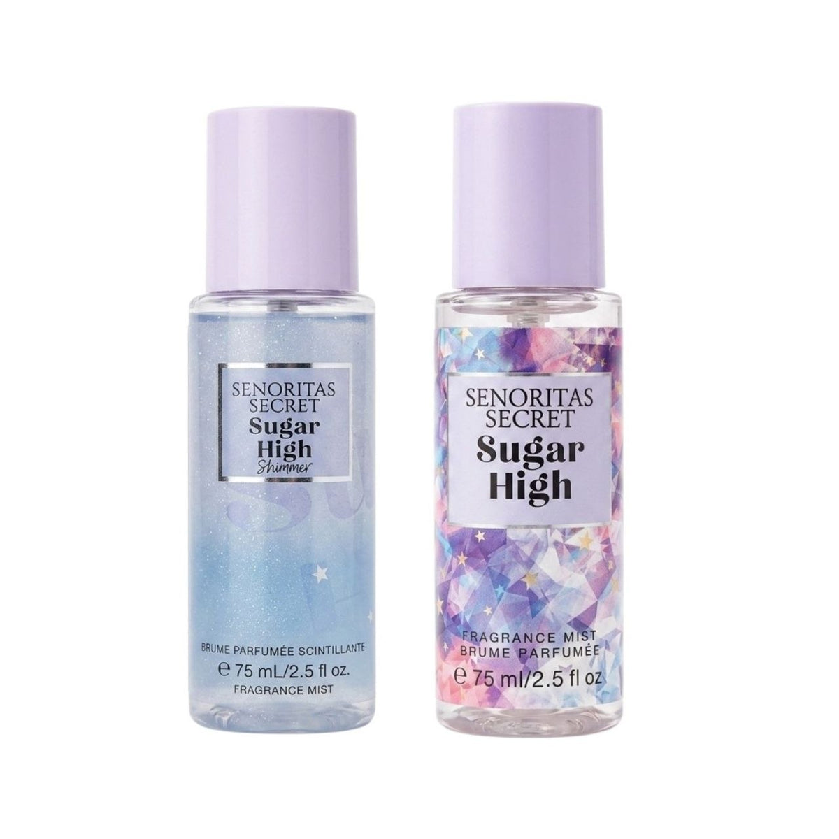 SET MINI SENORITAS SECRET SUGAR HIGH SPLASH 75ML SHIMMER 75ML (M) (AROMA SIMILAR A VICTORIAS SECRET SUGAR HIGH)