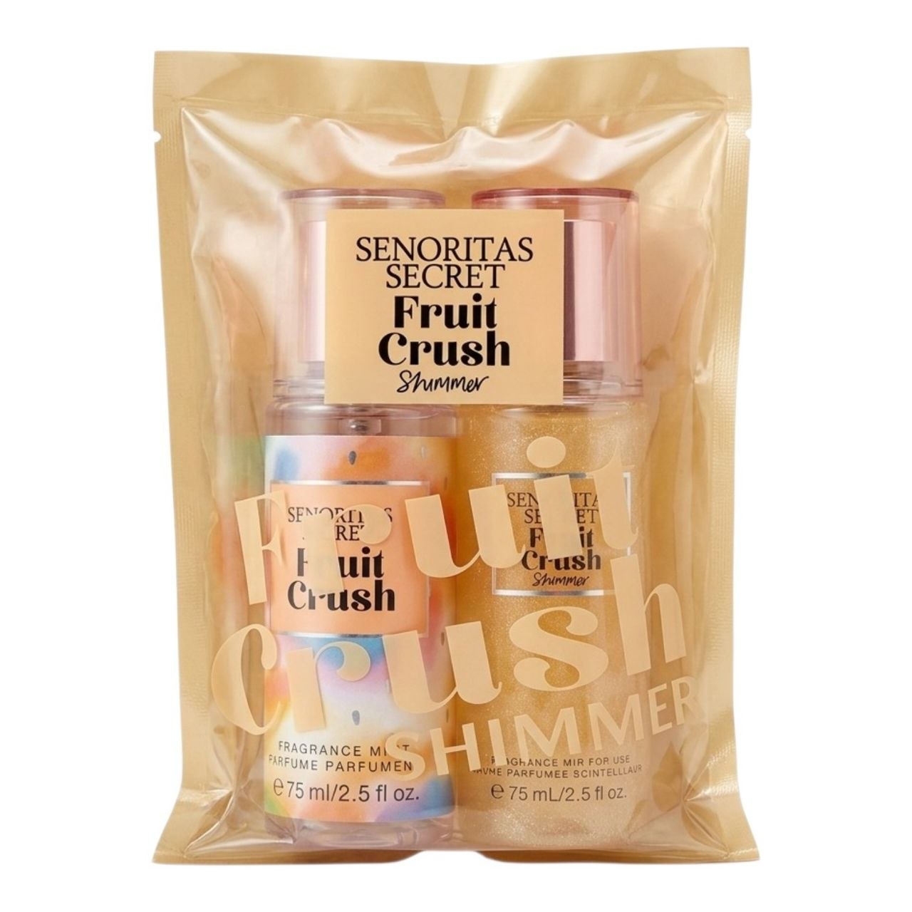 SET MINI SENORITAS SECRET FRUIT CRUSH SPLASH 75ML SHIMMER 75ML (M) (AROMA SIMILAR A VICTORIAS SECRET FRUIT CRUSH)