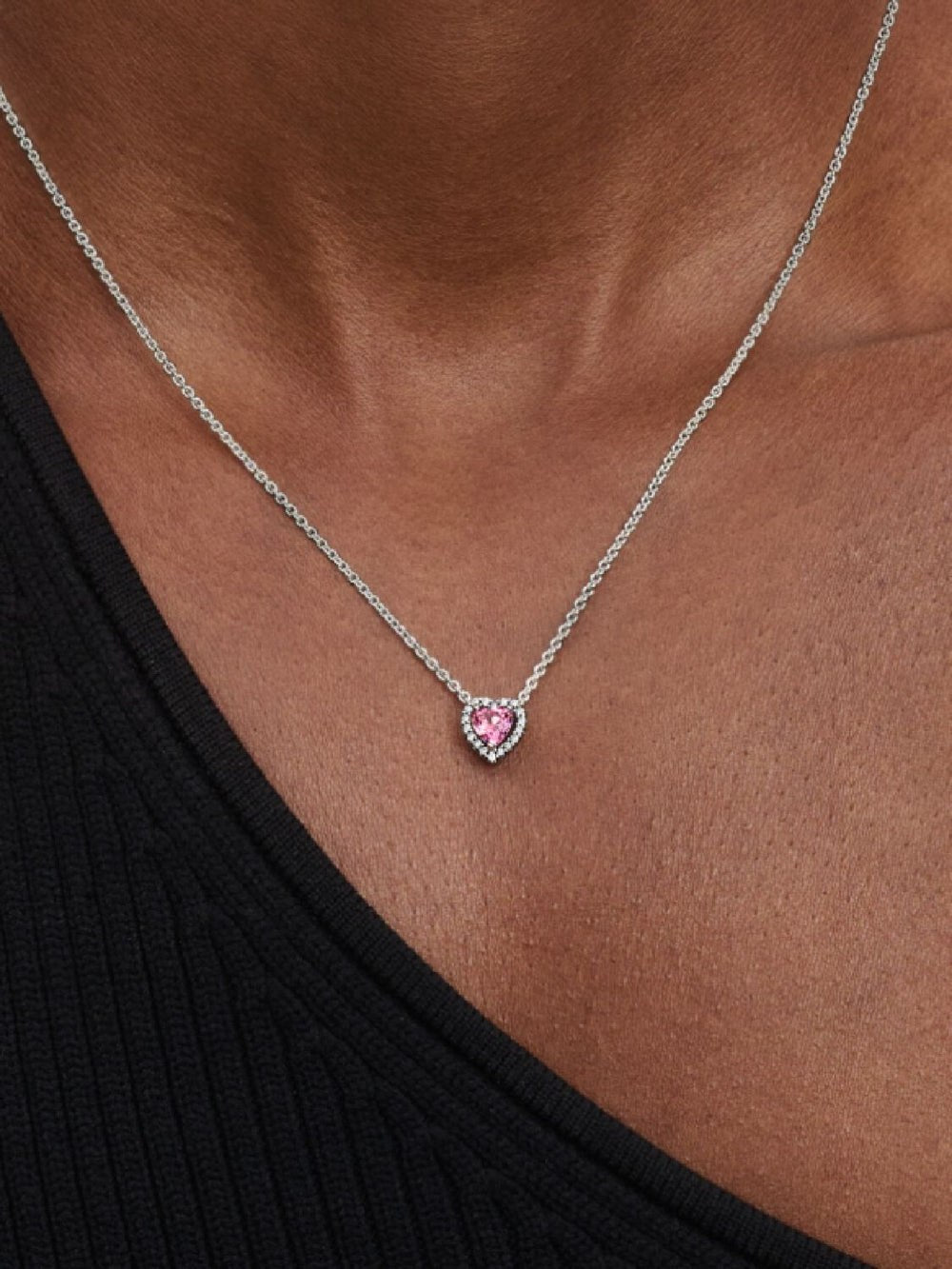 DIJE PANDORA DE PLATA 9.25 FORMA CORAZON ROSA PALIDO PESO: 3.1G