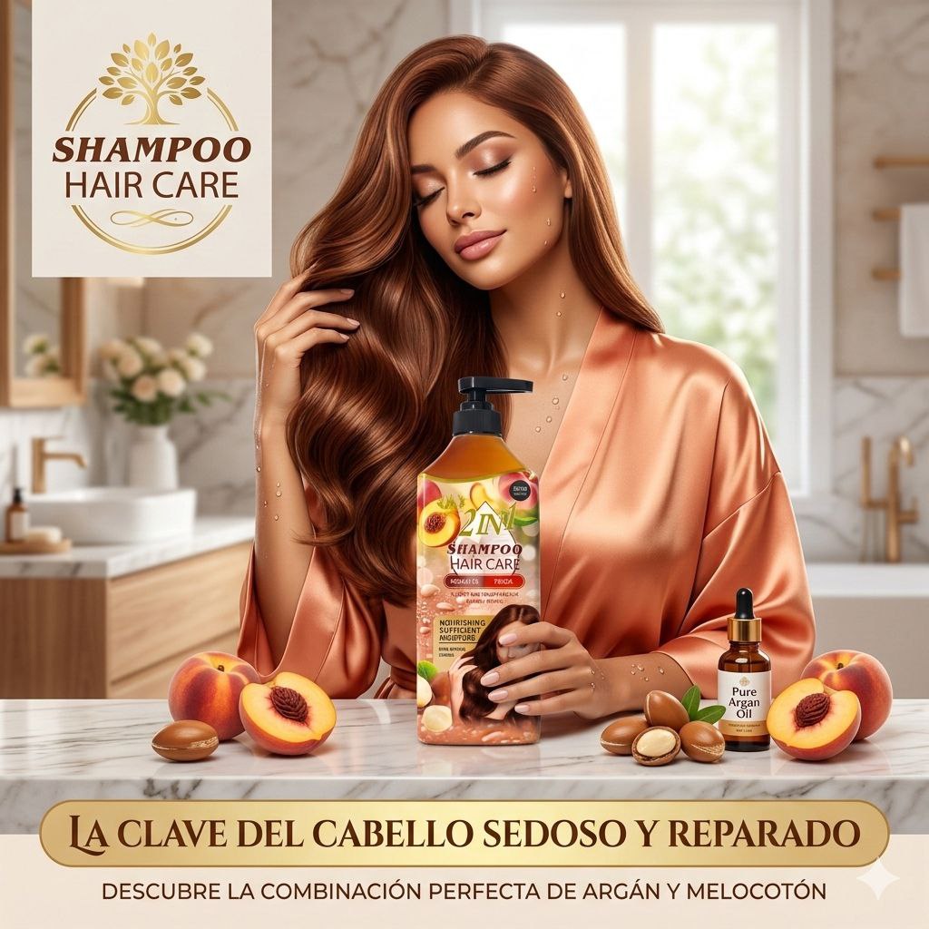 SHAMPOO 2 EN 1 CON ACEITE DE ARGAN Y ESENCIA DE DURAZNO TREE CITY 820ML