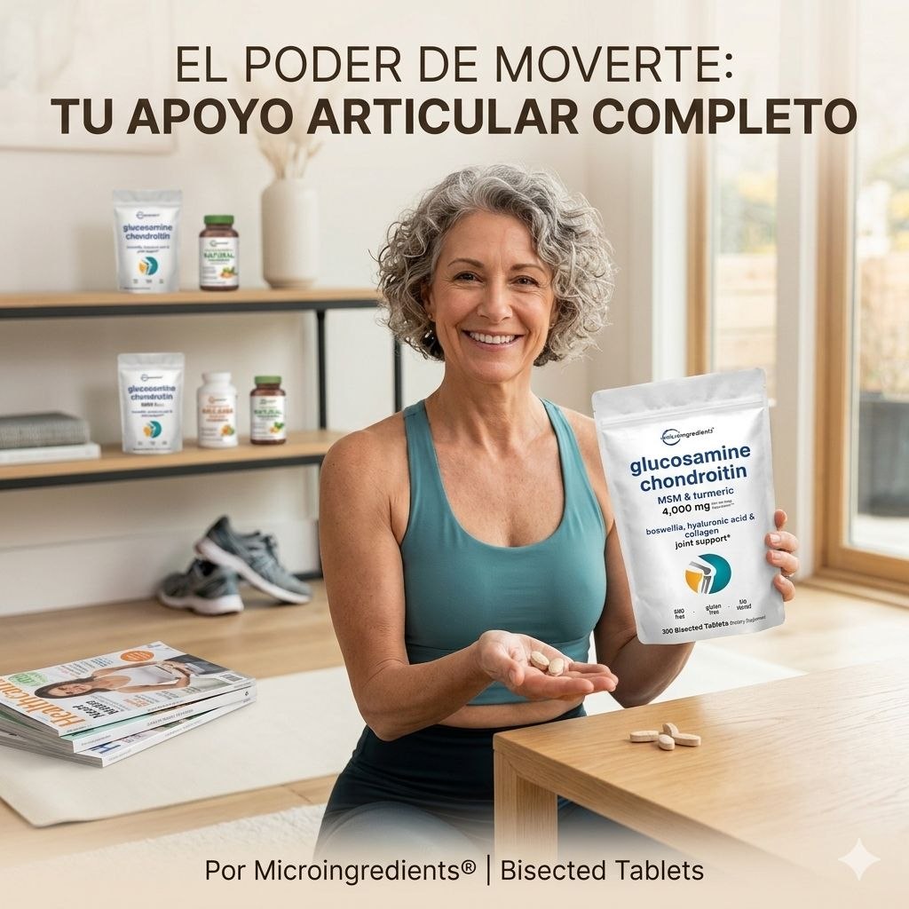 SUPLEMENTO NUTRICIONAL PARA SOPORTE ARTICULAR Y OSEA CON GLUCOSAMINA CONDROITINA CURCUMA Y MSM MICRO INGREDIENTS 300UND