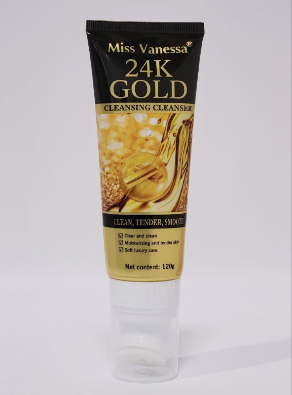 LIMPIADOR FACIAL DE ORO 24K CON ESENCIA DE ARROZ, HIDRATA Y SUAVIZA LA PIEL, REPONE LA HUMEDAD Y NUTRIENTES, ELIMINA EXCESO DE GRASA DEJANDO LA PIEL SAUVE Y ELASTICA MISS VANESSA 120G