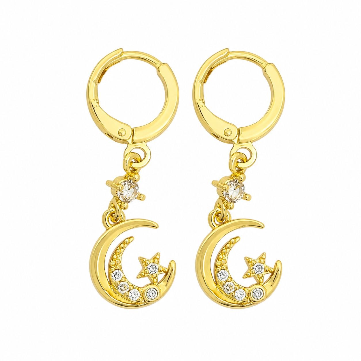 ARGOLLA DE ENCHAPE PARA DAMA DISEÑO LUNA DORADO 3CM