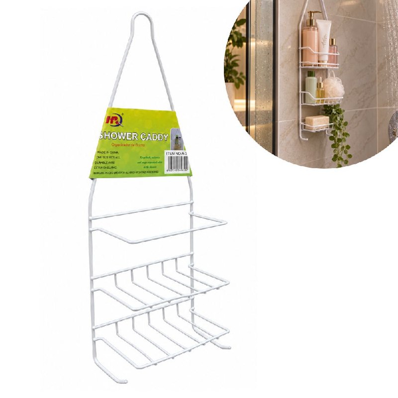 ESTANTE ORGANIZADOR COLGANTE PARA BAÑO DE 3 NIVELES