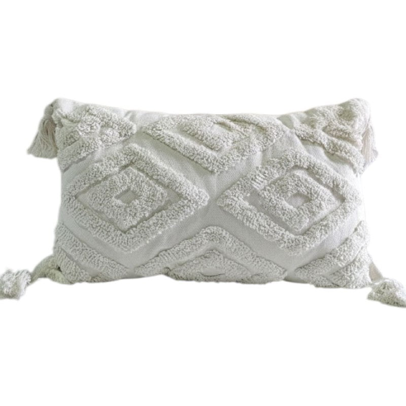 COJIN ALMOHADA DECORATIVA MULTIUSO COLOR BLANCO 50X30CM