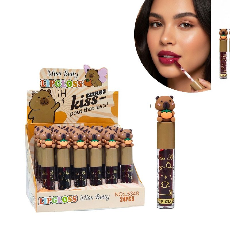 BRILLO LABIAL LIP A PRUEBA DE BESOS DURADERO FORMA CAPIBARA CAPYBARA MISS BETTY 8G