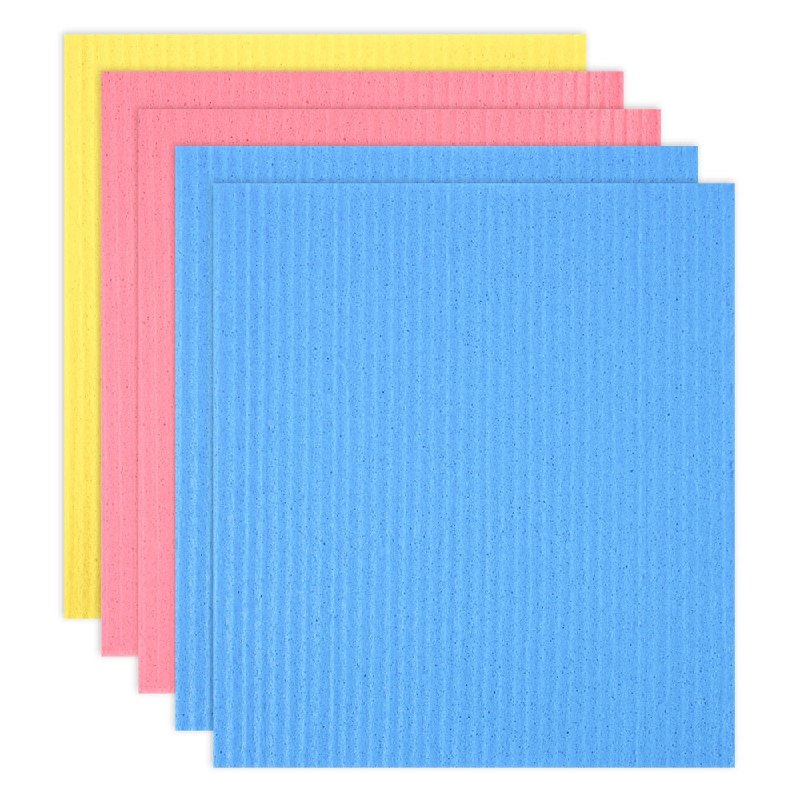 ESPONJAS DE PULPA DE MADERA DE LIMPIEZA ALTAMENTE ABSORBENTES DE 5PCS KLEANER 18X20CM