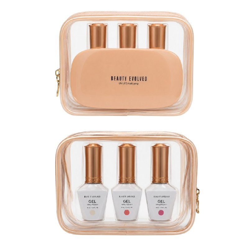 SET DE ESMALTE PARA UÑAS EN GEL CON LAMPARA UV PROFESIONAL BEAUTY EVOLVED 10MLX3