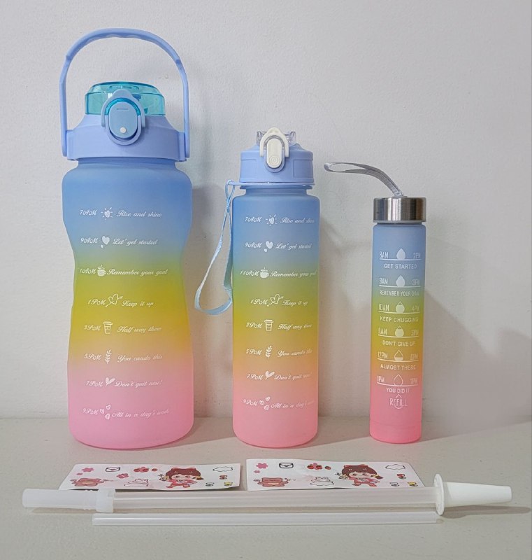 BOTES MOTIVACIONALES SET 3 PIEZAS 2L/900ML/500ML